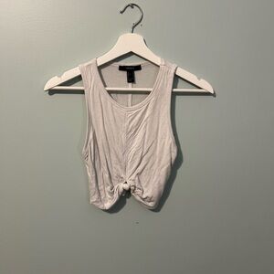 Forever 21 White Knotted Tank Top